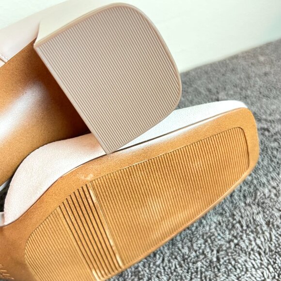 Naturalizer Size 8.5 Nude Beige Taupe Patent Suede Leather Block Heel Shoes - Picture 10 of 12